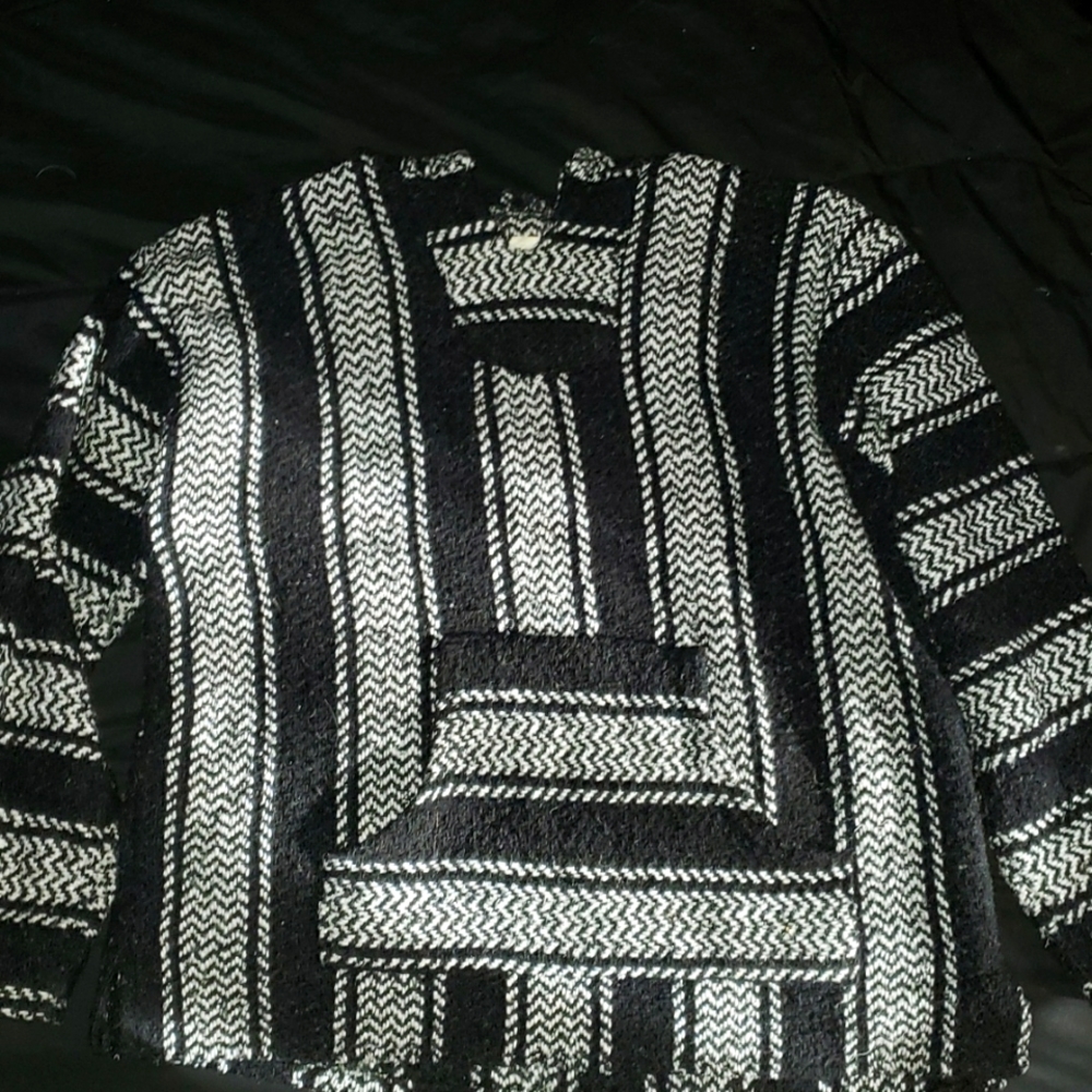 Black and white drug rug